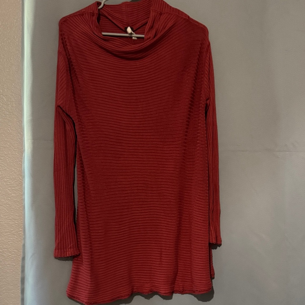 We The Free Red Cowl Neck Sweater
